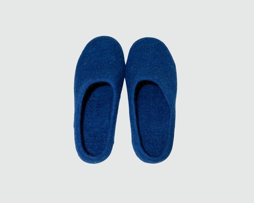 Felt Slippers- Blue