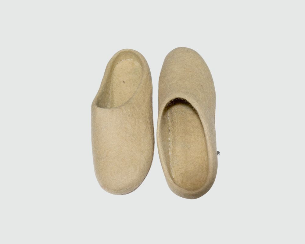 Felt Slippers- Cream