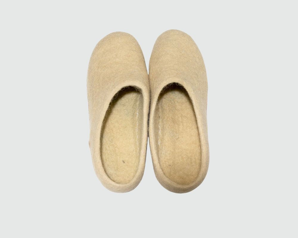 Felt Slippers- Cream