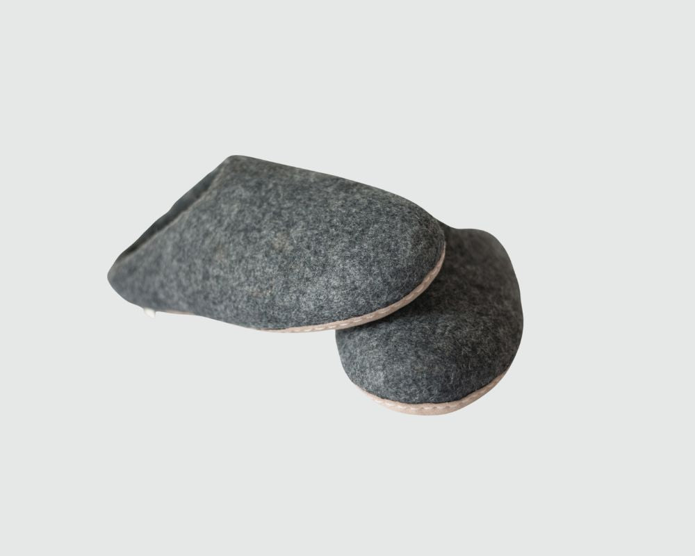 Felt Slippers- Charcoal Grey