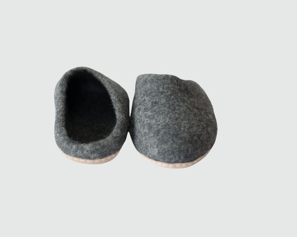 Felt Slippers- Charcoal Grey