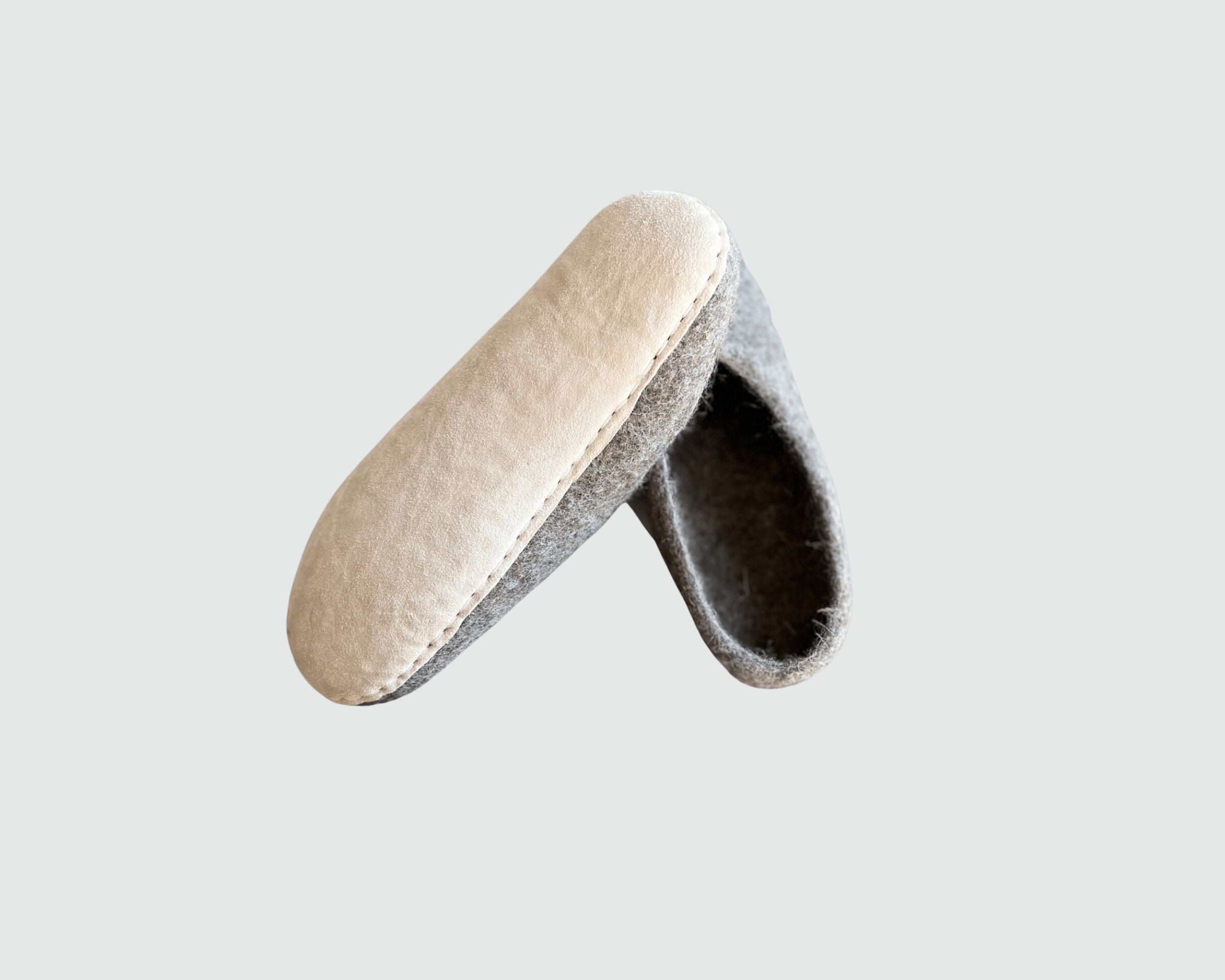 Felt Slippers- Natural Brown