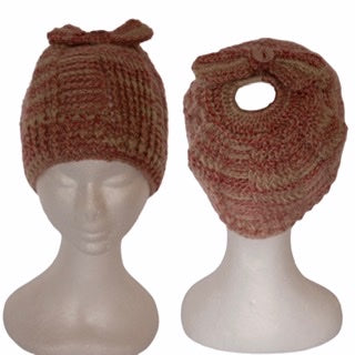 Ponytail woollen hat