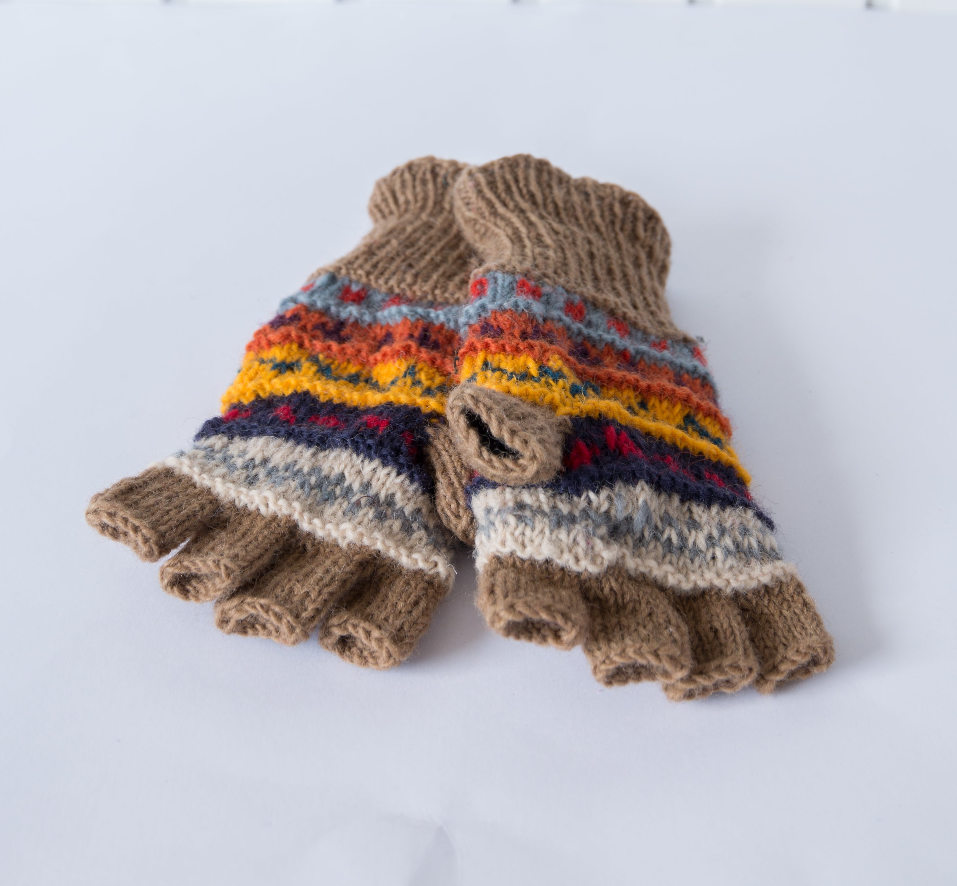 Half finger gloves- Khaki Brown