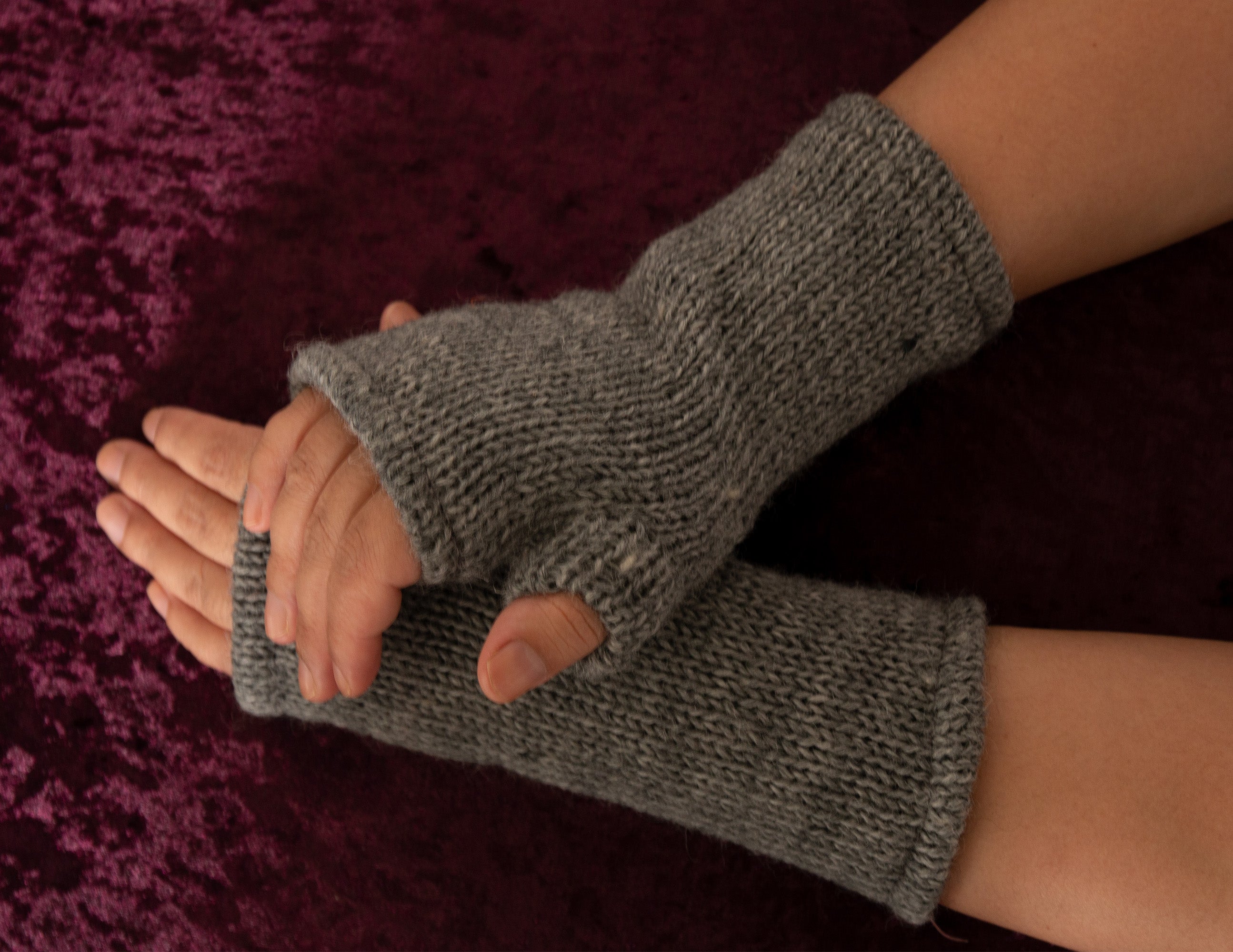 Fingerless gloves- Shark Grey