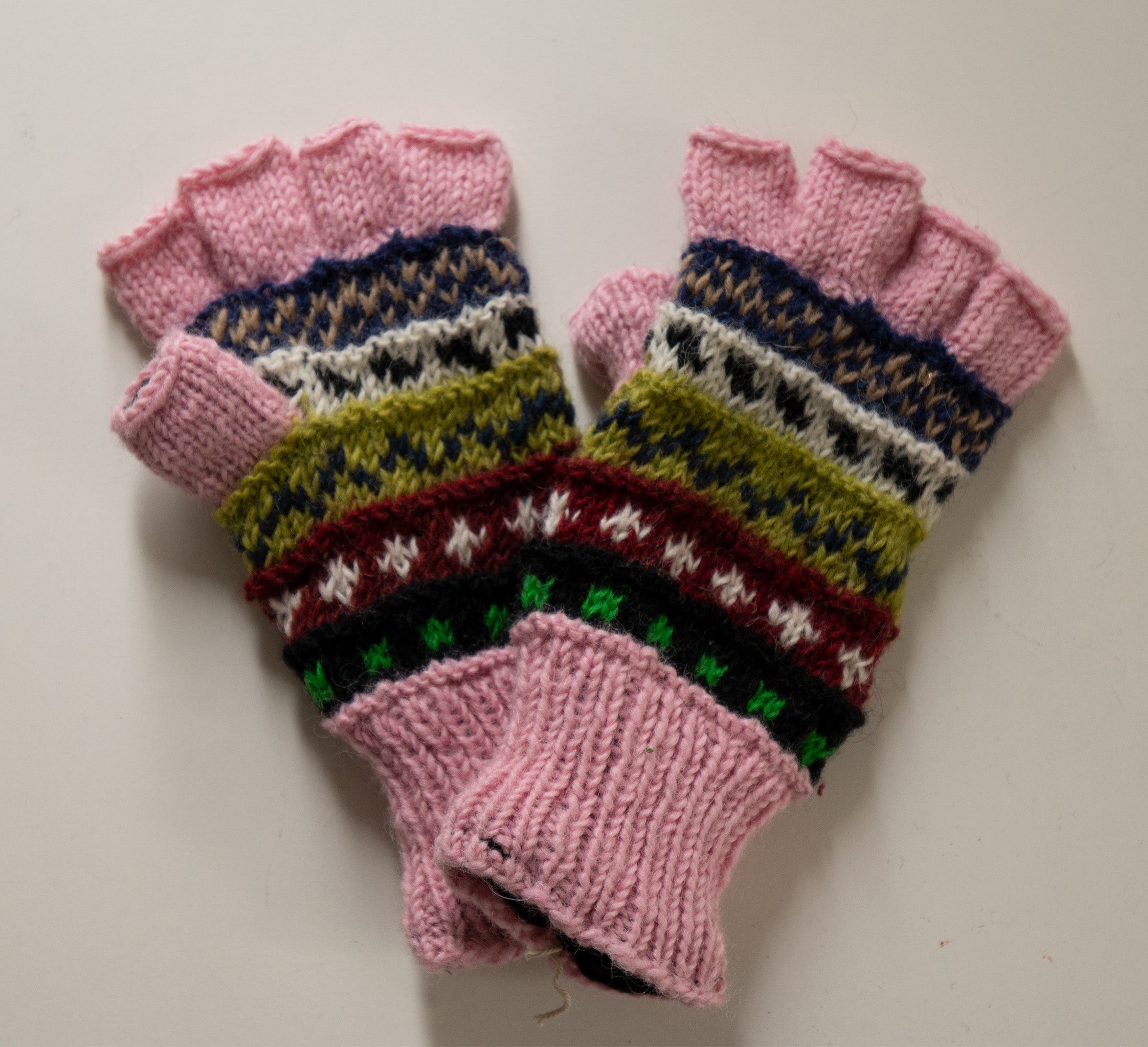 Half finger gloves- Baby Pink