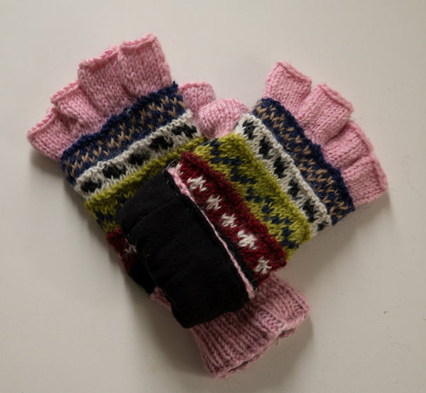 Half finger gloves- Baby Pink