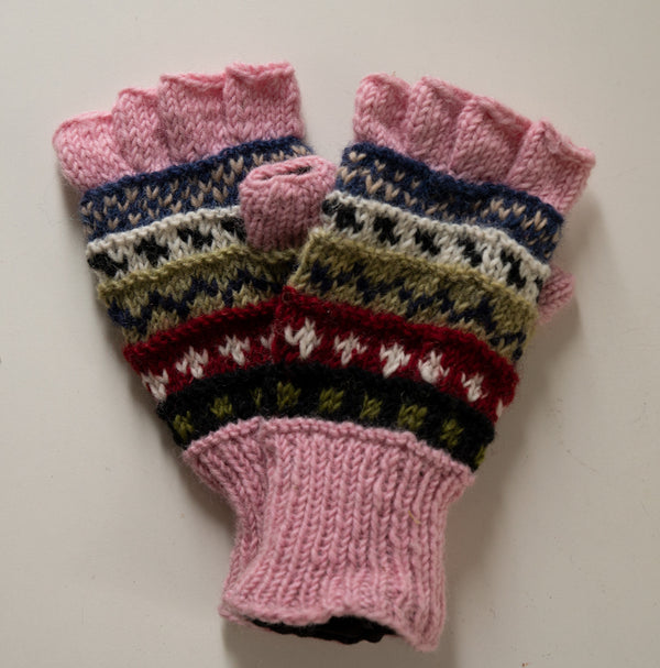 Half finger gloves- Baby Pink