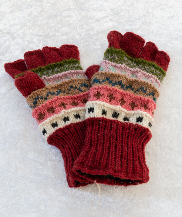 Half finger gloves- Red