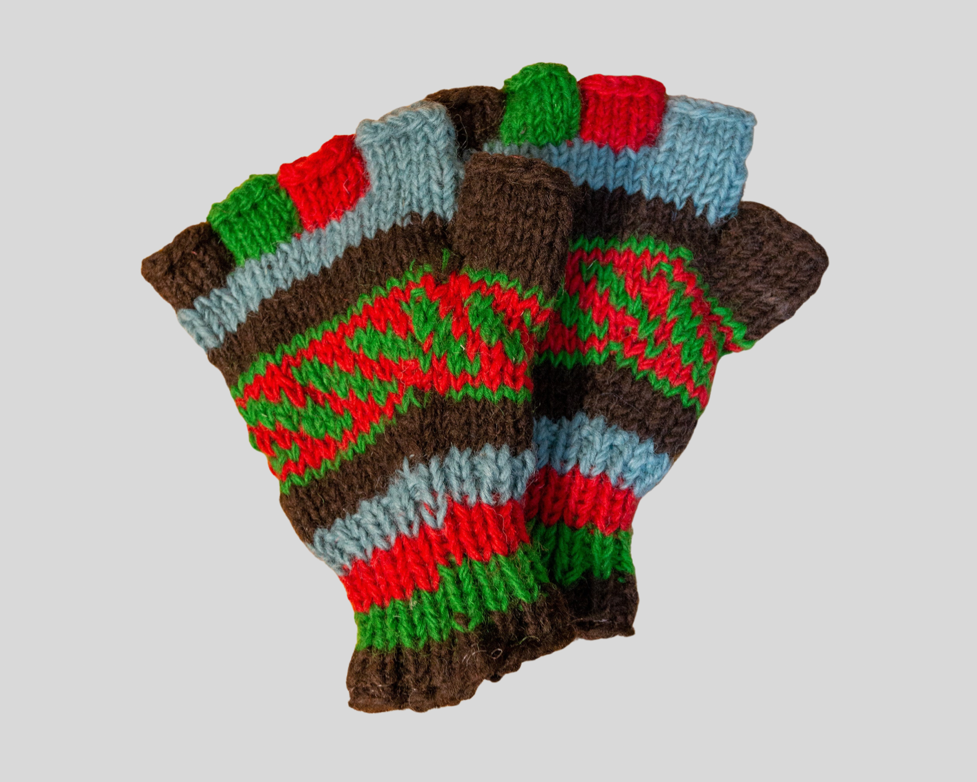 Double knitted half finger gloves-XOXO Large