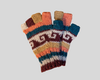 Double knitted half finger gloves-Large