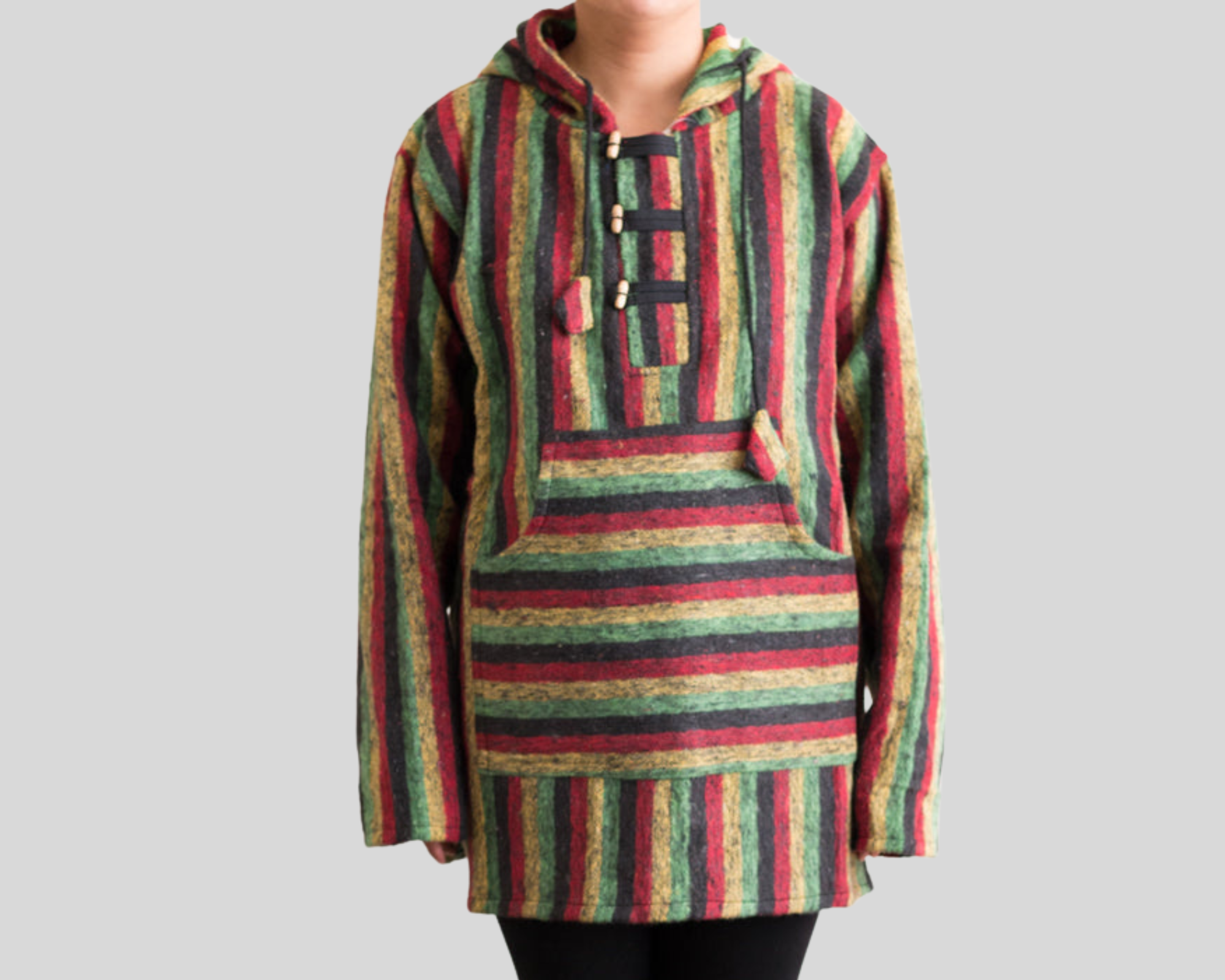 Buy Cotton Patched hippie style hooded jumper online | Karma Craft