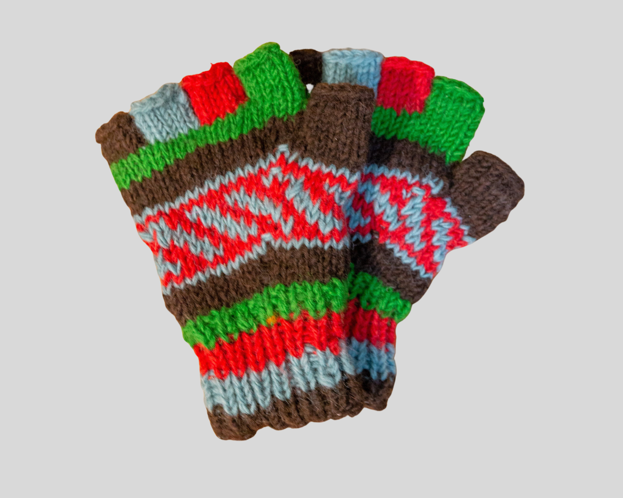 Double knitted half finger gloves-XOXO Large